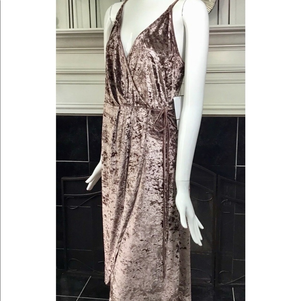 Design Lab Velour Pink Wrap Dress